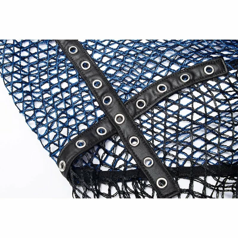 Punk Rave Langarm Top - Punk Mesh Blue 7 Punk Rave Langarm Top - Punk Mesh Blue – Bild 5