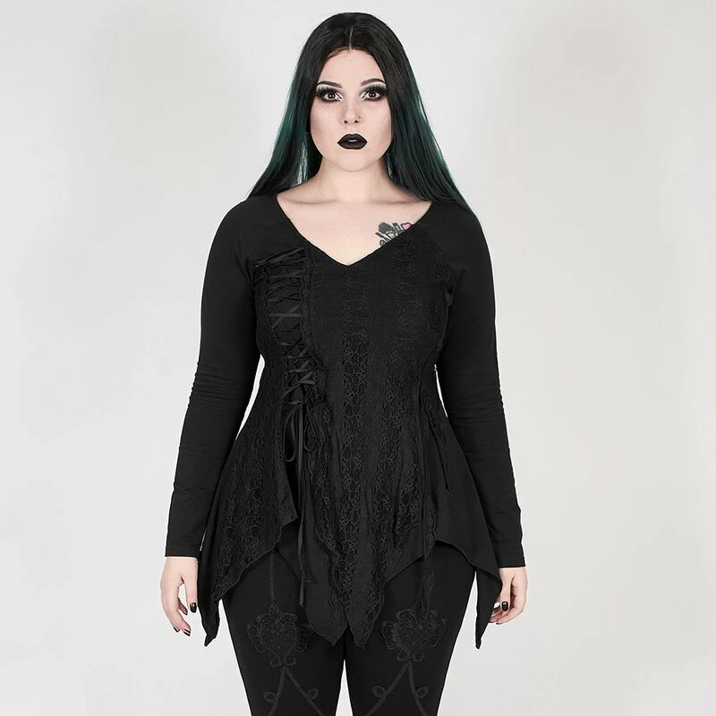 Punk Rave Plus Size Langarm Top - Black Sky 4 Punk Rave Plus Size Langarm Top - Black Sky – Bild 2