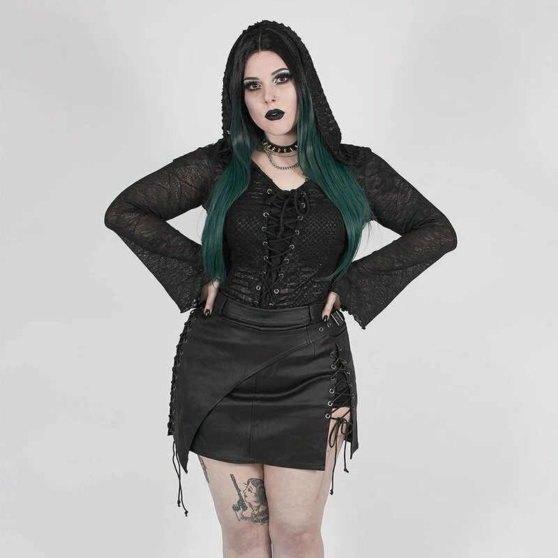 Punk Rave Plus Size Langarm Top - Stranded Hood 4 Punk Rave Plus Size Langarm Top - Stranded Hood – Bild 2