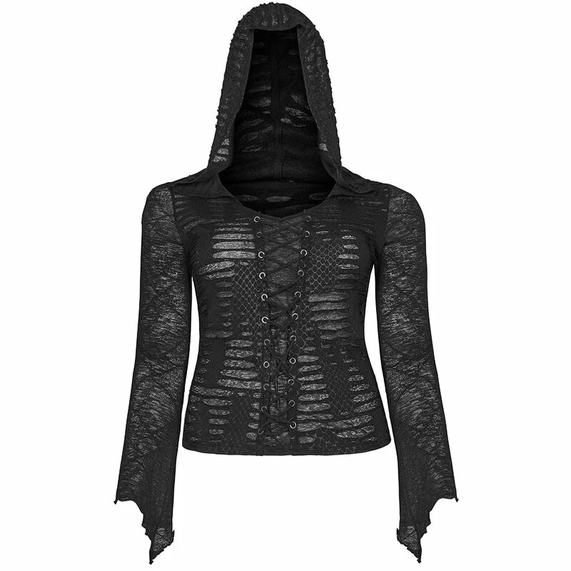 Punk Rave Plus Size Langarm Top - Stranded Hood 7 Punk Rave Plus Size Langarm Top - Stranded Hood – Bild 5
