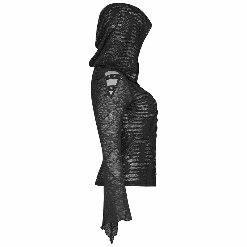 Punk Rave Plus Size Langarm Top - Stranded Hood 8 Punk Rave Plus Size Langarm Top - Stranded Hood – Bild 6