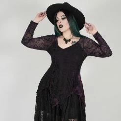 Punk Rave Plus Size Langarm Top - Violet Sky