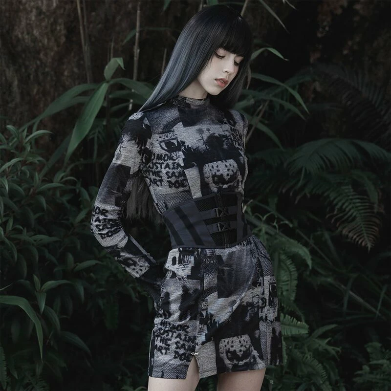 Punk Rave Taillenmieder - Nexus Dark Grey 4 Punk Rave Taillenmieder - Nexus Dark Grey – Bild 2