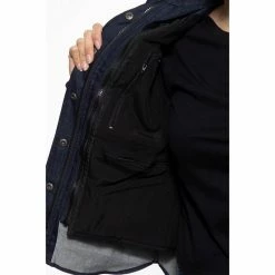 Queen Kerosin Hemd Mit Thermofutter - Blanko Denim -Langarm Sales Store queen kerosin hemd mit thermofutter blanko denim3