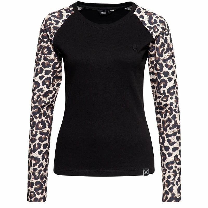 Queen Kerosin Langarm Raglan T-Shirt - Leopard 6 Queen Kerosin Langarm Raglan T-Shirt - Leopard – Bild 4