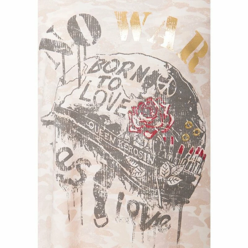 Queen Kerosin Langarm Shirt - Born To Love Beige 5 Queen Kerosin Langarm Shirt - Born To Love Beige – Bild 3