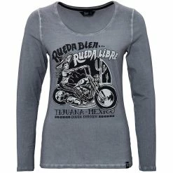 Queen Kerosin Oilwash Langarm T-Shirt - Rueda Libre